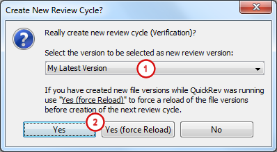 Create new review cycle dialog