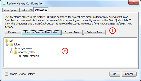 Review History Configuration (Directory View)