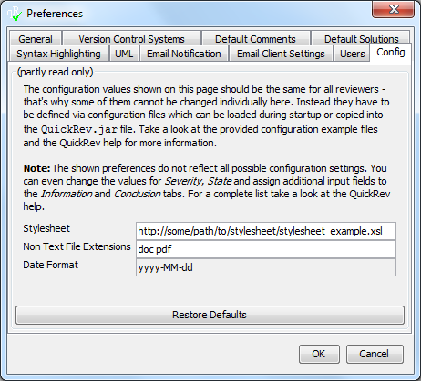 Config Preferences