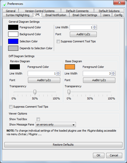 UML Preferences