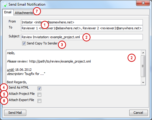 Send Email Notification Dialog