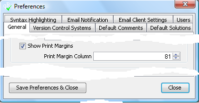 Print Margin Preferences