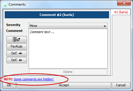Link to show hidden comments in 'Comments' dialog