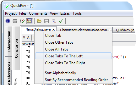 Tab Menu Close Options