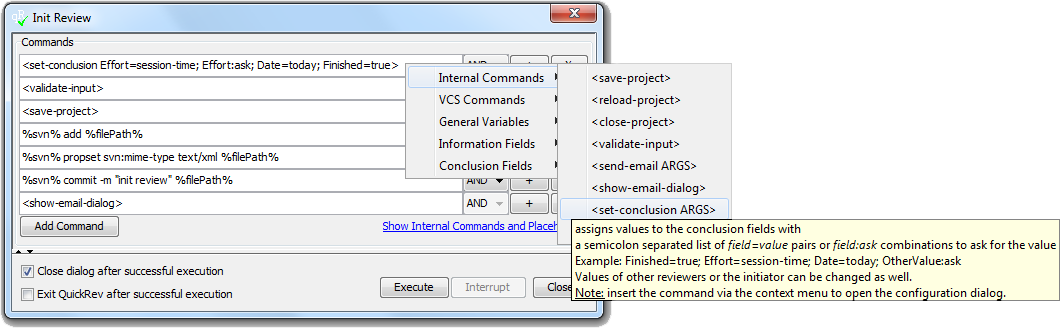 Tool With Set-Conclusion ARGS